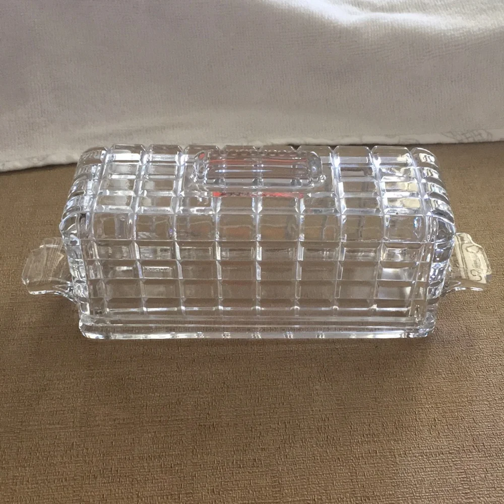 RARE Vintage Heisey Victorian Clear 1/4 Pound Covered Butter Dish with Handles - Picture 1 of 8